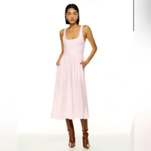 Aritzia Wilfred  NWT Market Midi Dress in Talc Pink Size 2XL